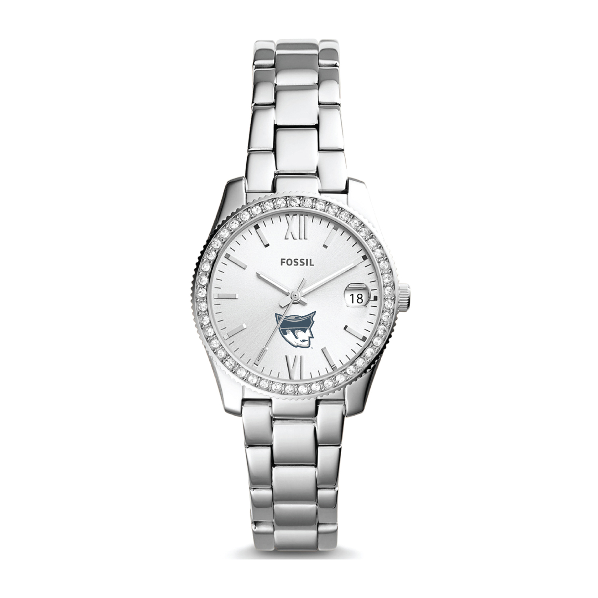 Women's Fossil Silver Marietta College Pioneers Scarlette Mini Three-Hand Date Watch