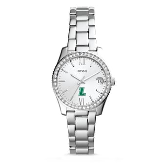 Women's Fossil Silver Loyola Greyhounds Scarlette Mini Three-Hand Date Watch