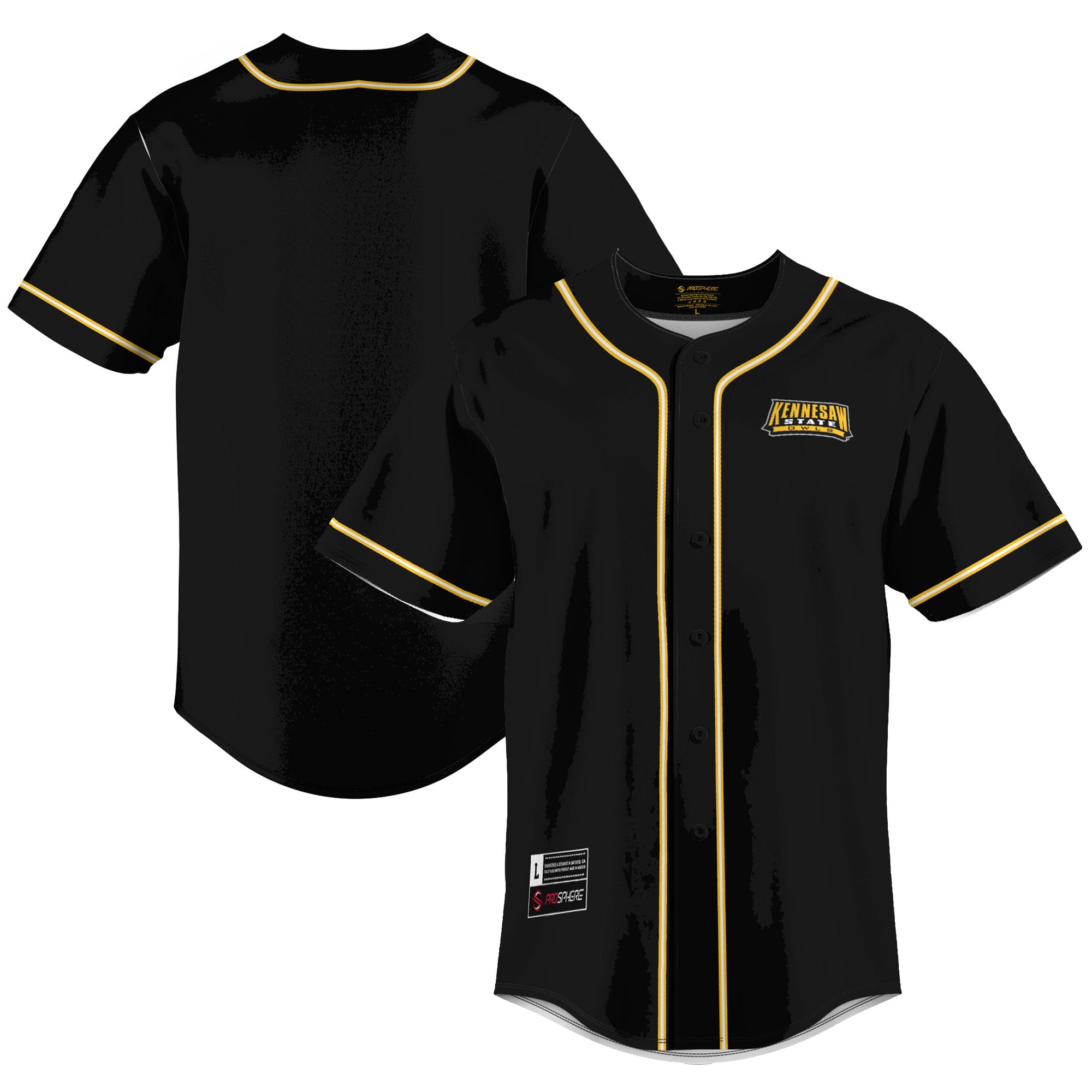 Men's GameDay Greats Gold Kennesaw State Owls Lightweight Baseball Jersey