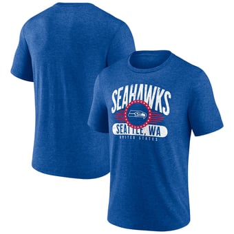 Men's Royal Seattle Seahawks Badge of Honor Tri-Blend T-Shirt