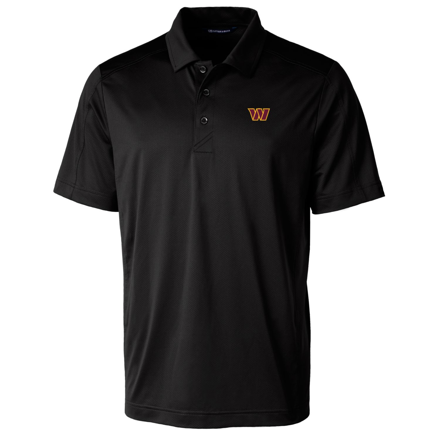 Men's Cutter & Buck Black Washington Commanders Big & Tall Prospect Textured Stretch Polo