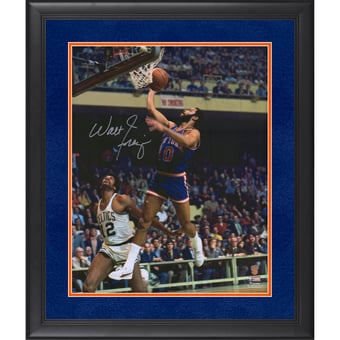 New York Knicks Autographed Framed 16" x 20" Layup vs. Boston Celtics Photograph - Suede Matting