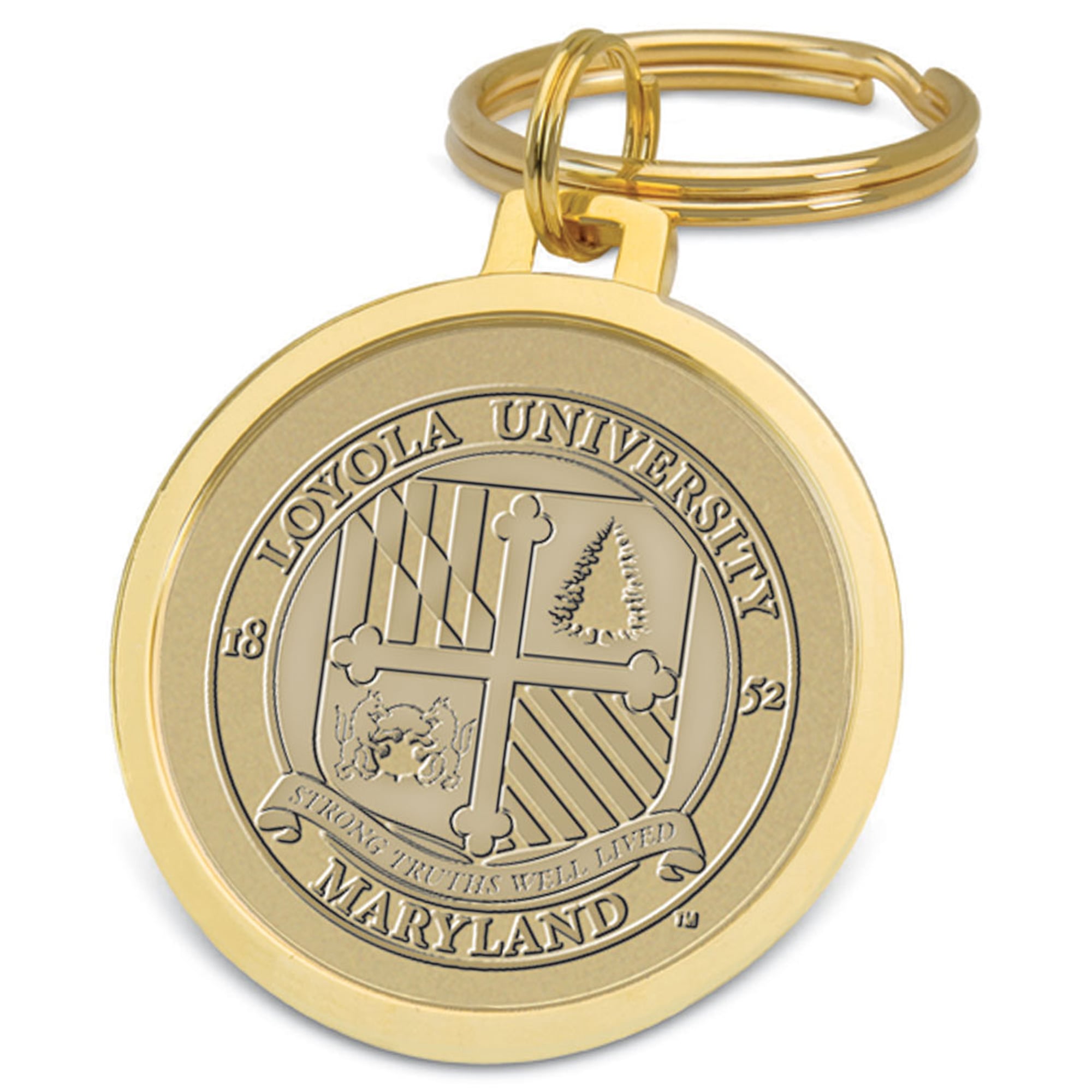 Gold Loyola Greyhounds Team Logo Split-Wire Key Ring