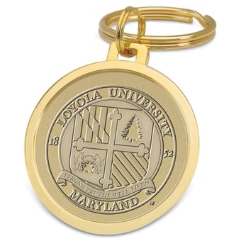 Gold Loyola Greyhounds Team Logo Split-Wire Key Ring