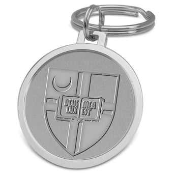 Silver Catholic University Cardinals Team Logo Split-Wire Key Ring