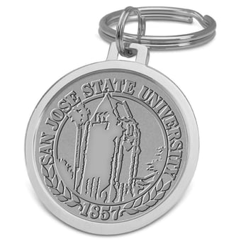 Silver San Jose State Spartans Team Logo Split-Wire Key Ring