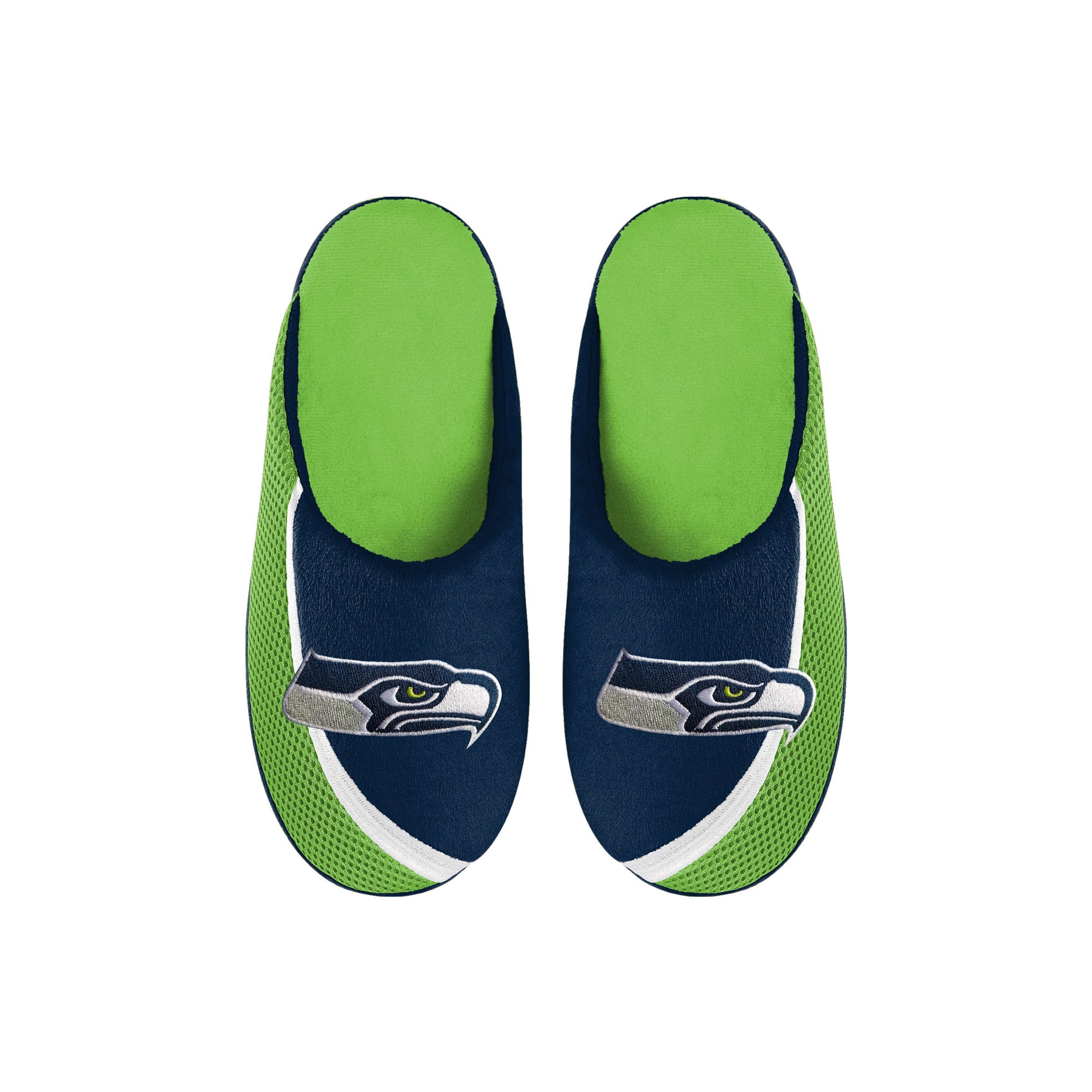 Youth FOCO Seattle Seahawks Big Logo Color Edge Slippers Youth FOCO Seattle Seahawks Big Logo Color Edge Slippers