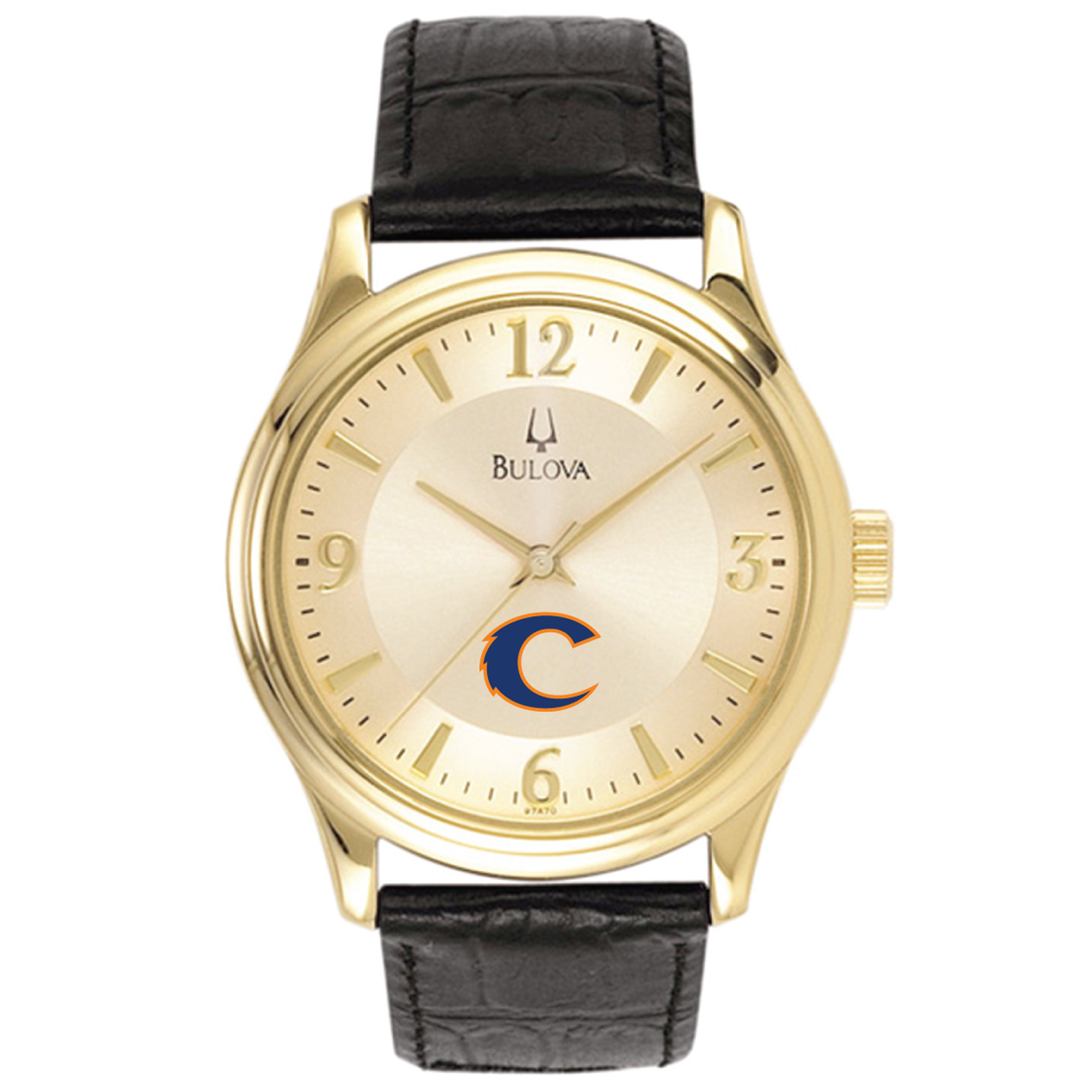 Bulova Gold Clayton State Lakers Stainless Steel Watch with Leather Band