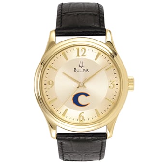 Bulova Gold Clayton State Lakers Stainless Steel Watch with Leather Band