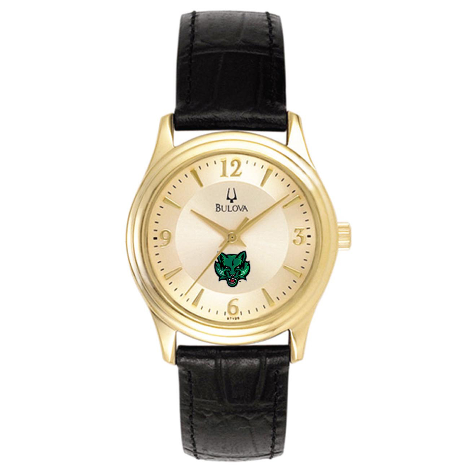 Women's Bulova Gold Binghamton Bearcats Stainless Steel Watch with Leather Band