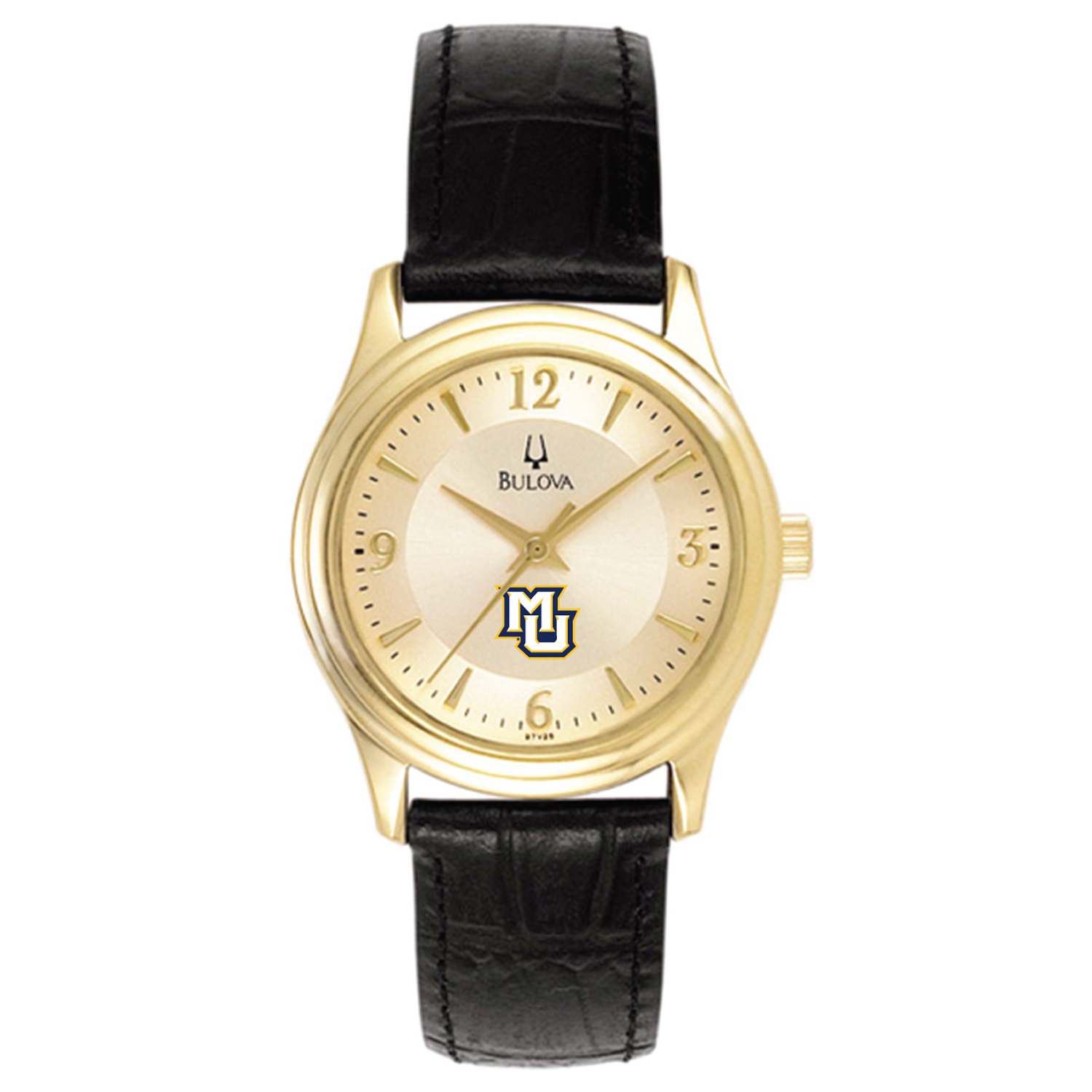 Women's Bulova Gold Marquette Golden Eagles Stainless Steel Watch with Leather Band