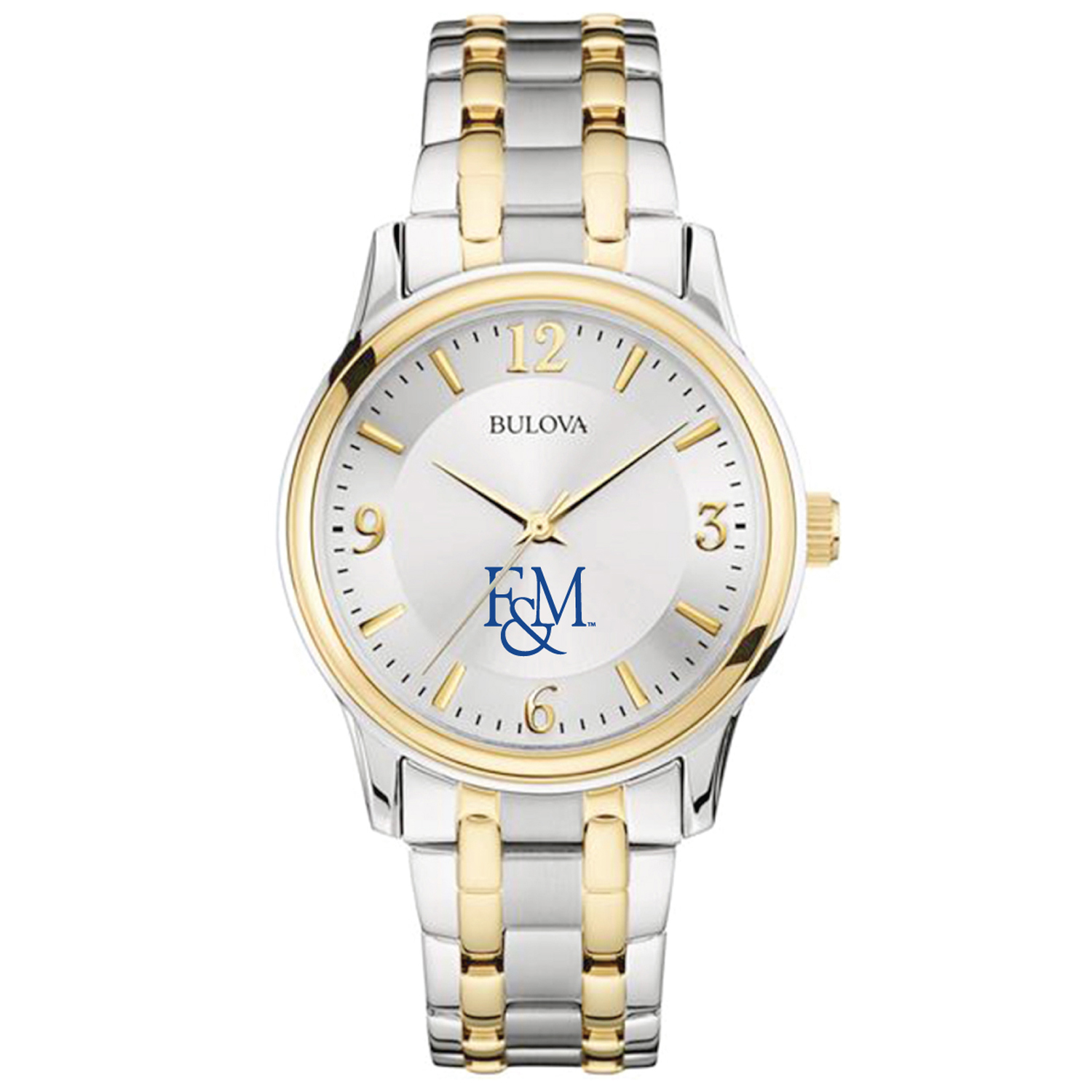 Bulova Silver Franklin & Marshall Diplomats Classic Two-Tone Round Watch