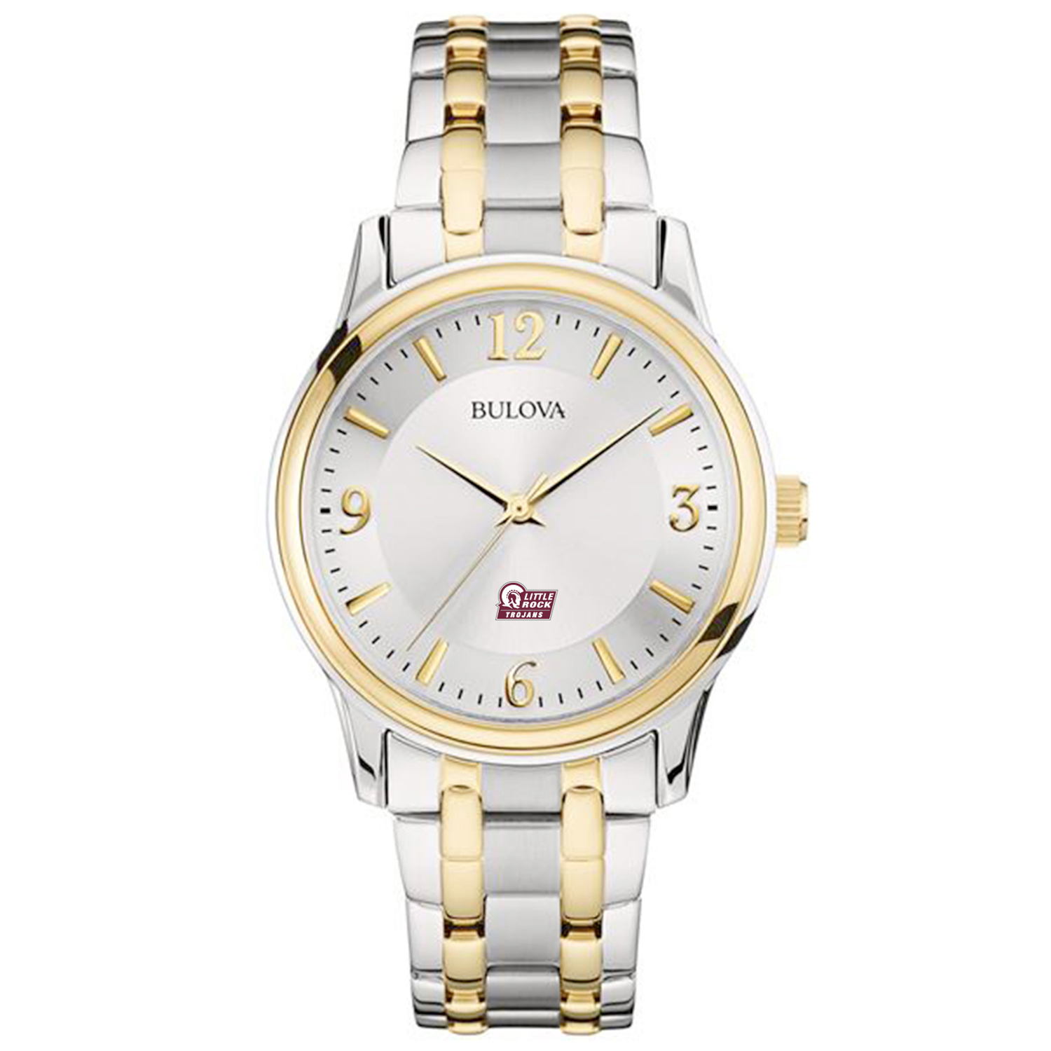 Bulova Silver Arkansas Little Rock Trojans Classic Two-Tone Round Watch