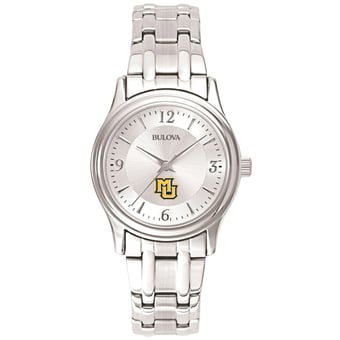 Women's Bulova Silver Marquette Golden Eagles Stainless Steel Quartz Watch
