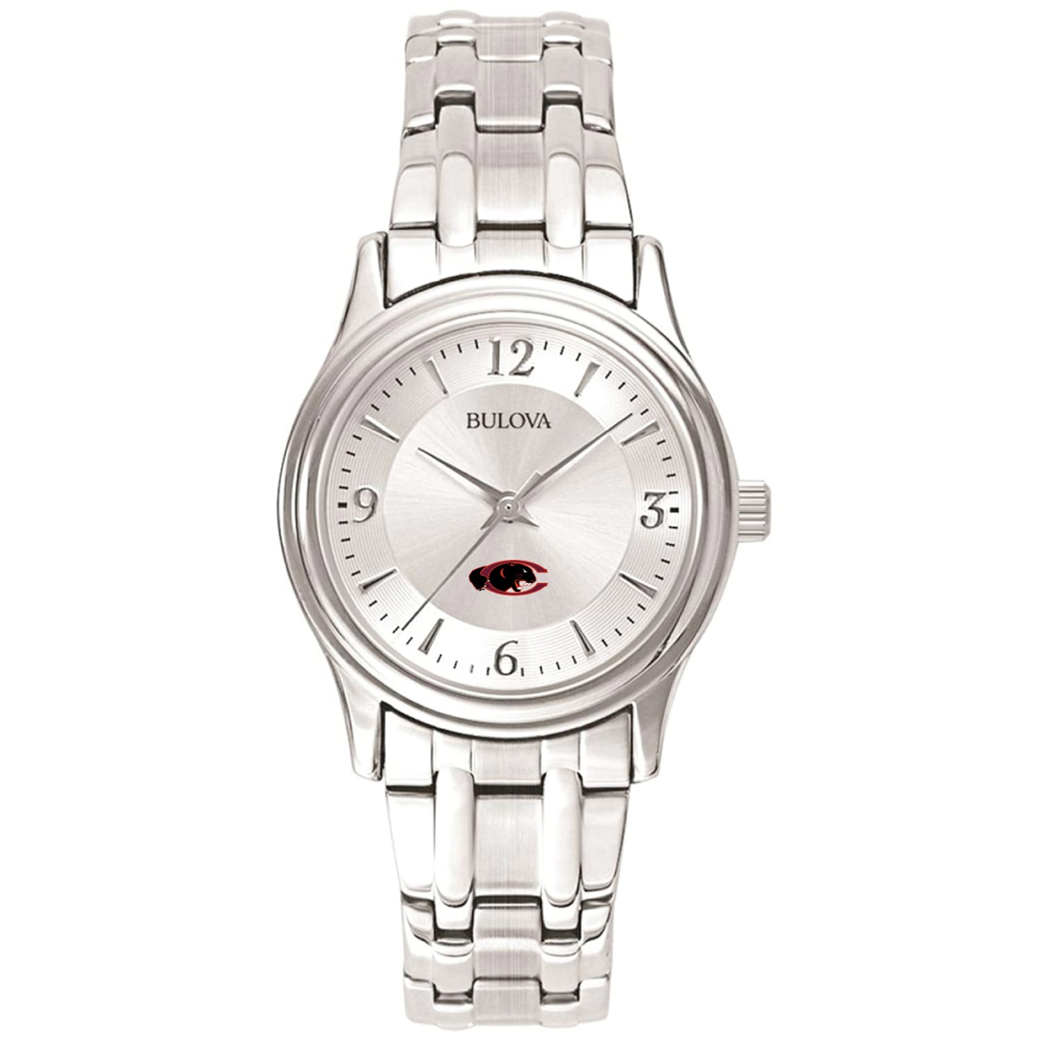 Women's Bulova Silver Claflin Panthers Stainless Steel Quartz Watch