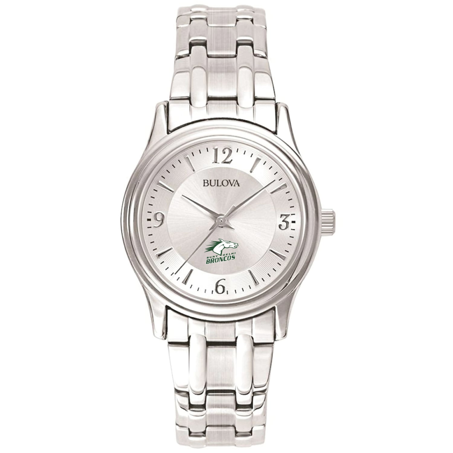 Women's Bulova Silver SUNY Delhi Broncos Stainless Steel Quartz Watch