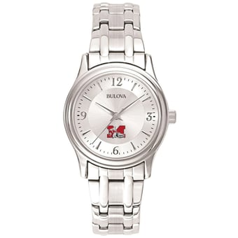 Women's Bulova Silver Muskingum Muskies Stainless Steel Quartz Watch