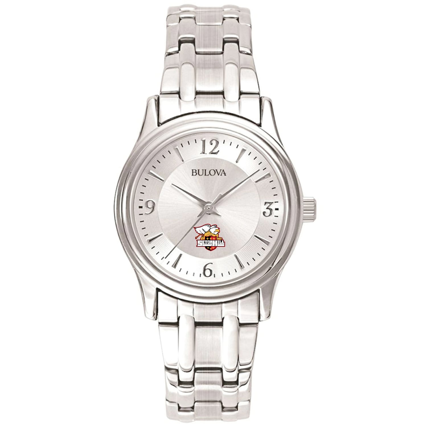 Women's Bulova Silver Seton Hill Griffins Stainless Steel Quartz Watch