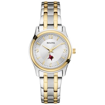 Women's Bulova Silver St John Fisher Cardinals Classic Two-Tone Round Watch