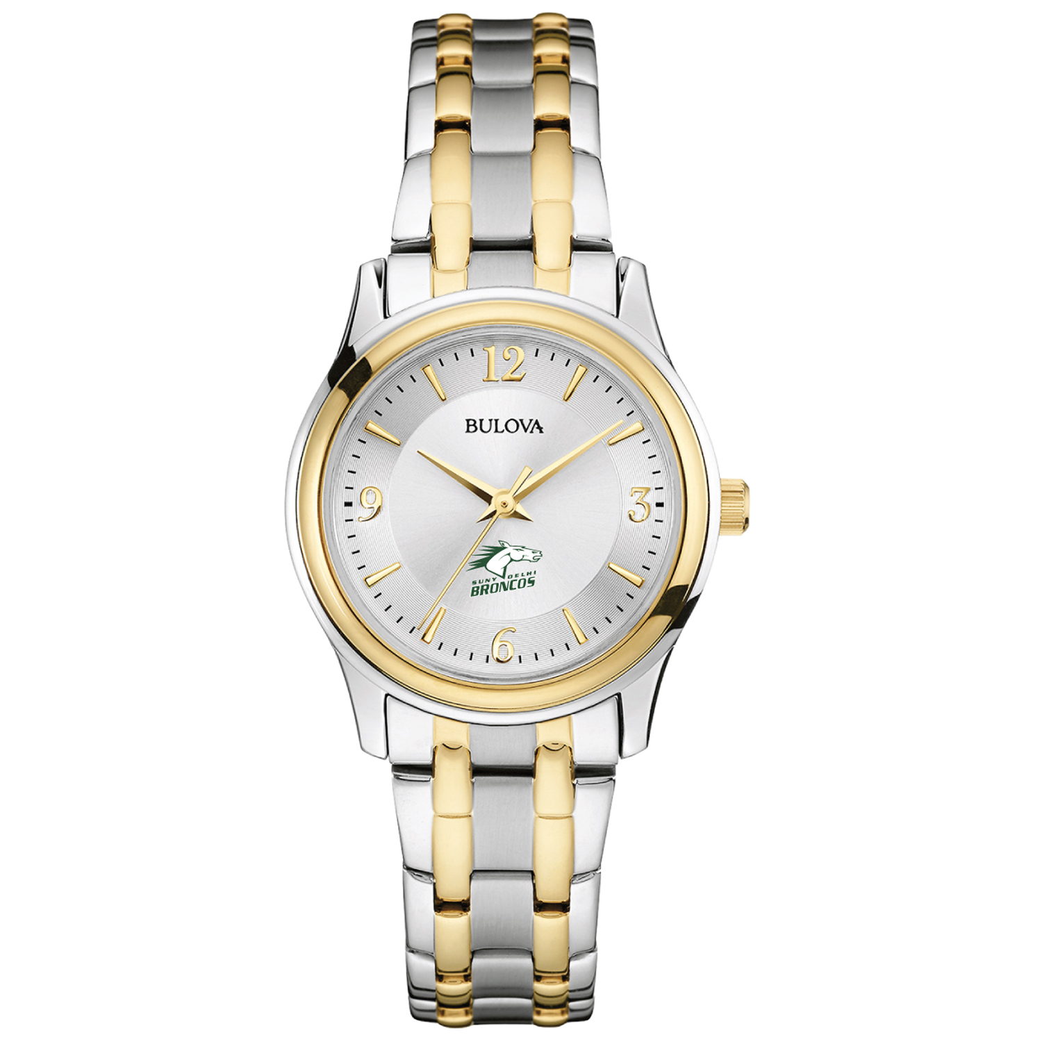 Women's Bulova Silver SUNY Delhi Broncos Classic Two-Tone Round Watch