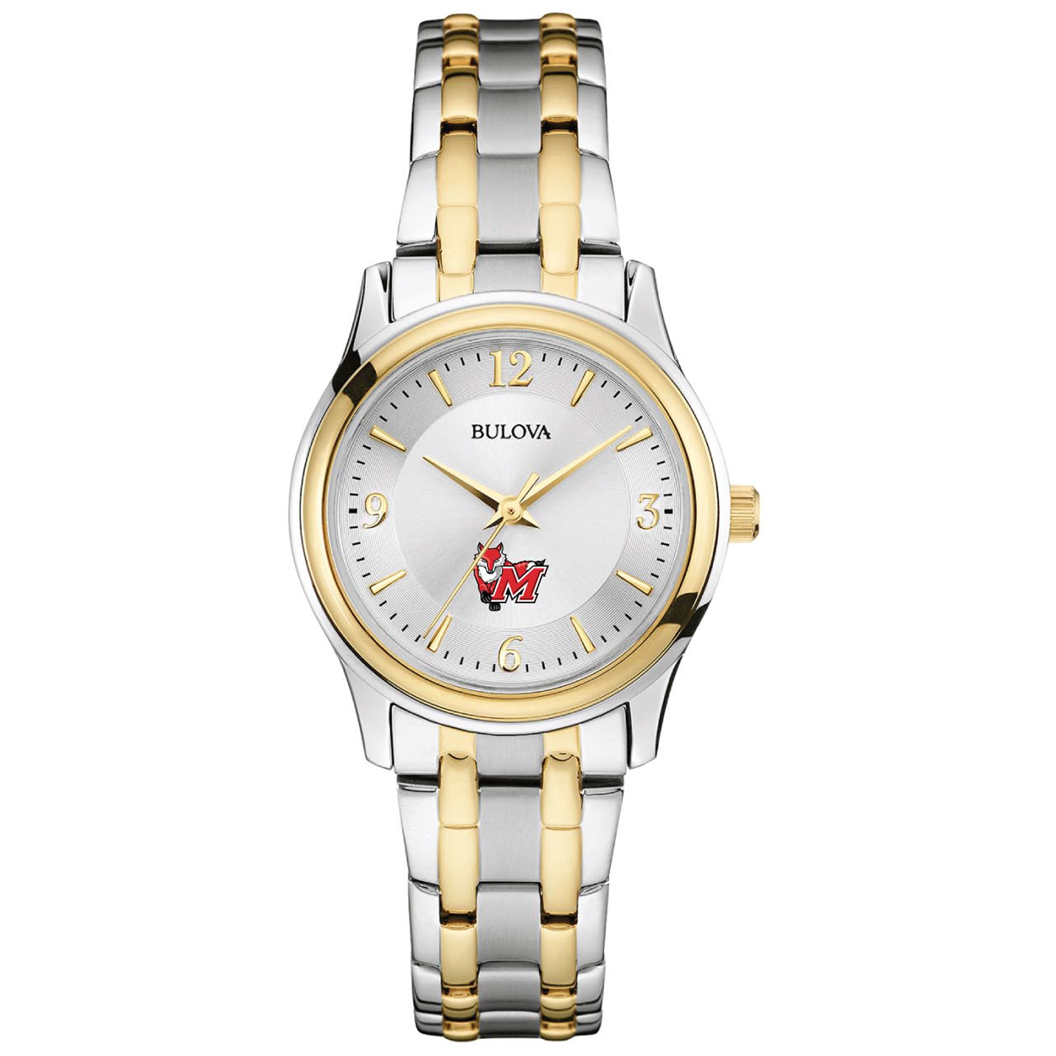 Women's Bulova Silver Marist Red Foxes Classic Two-Tone Round Watch