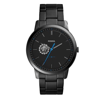 Fossil Black Robert Morris Colonials The Minimalist Slim Stainless Steel Watch