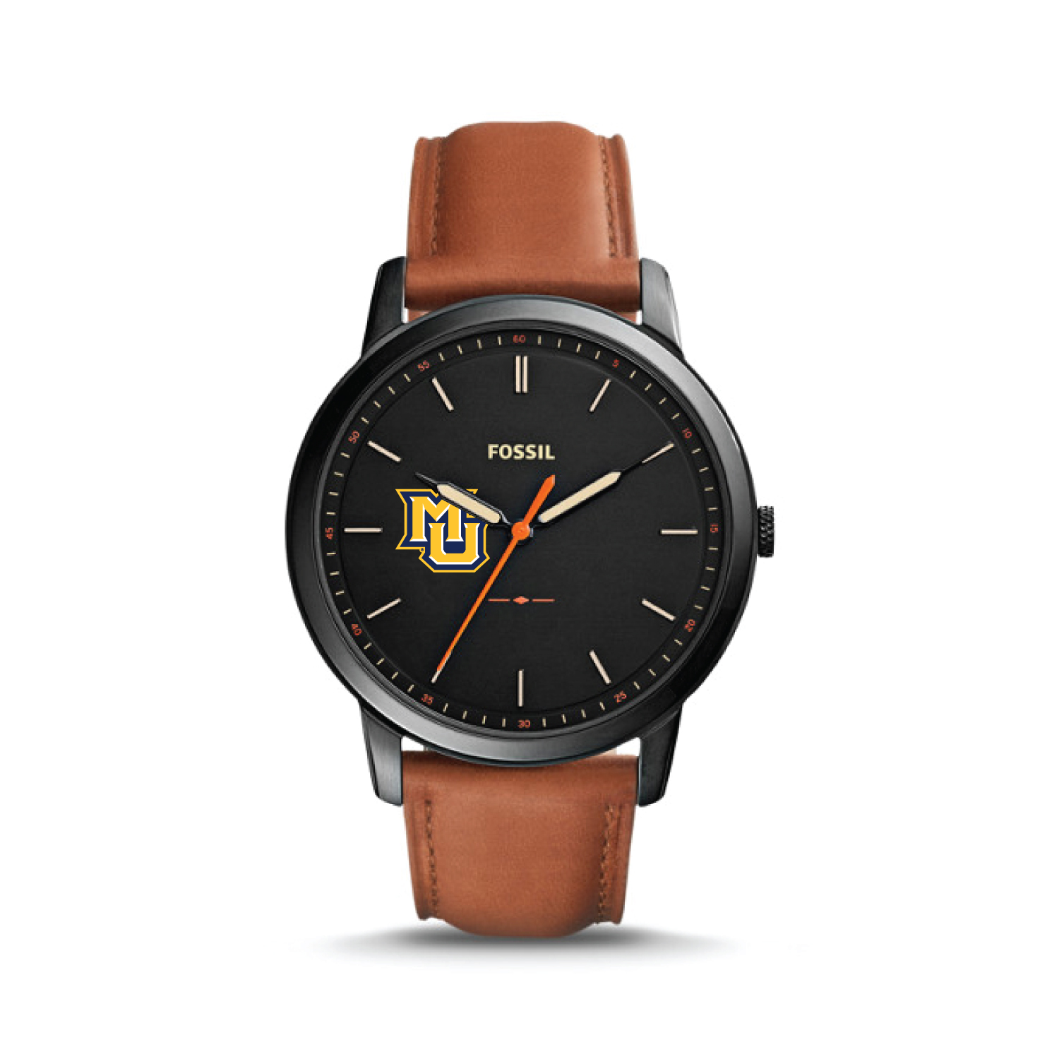 Fossil Black Marquette Golden Eagles The Minimalist Slim Light Brown Leather Watch