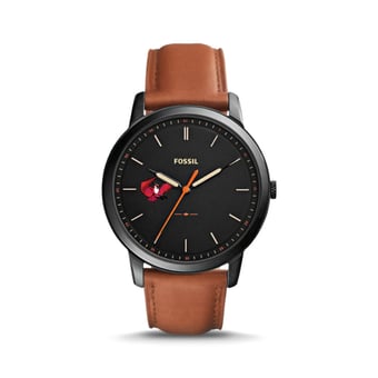 Fossil Black Keene State Owls The Minimalist Slim Light Brown Leather Watch