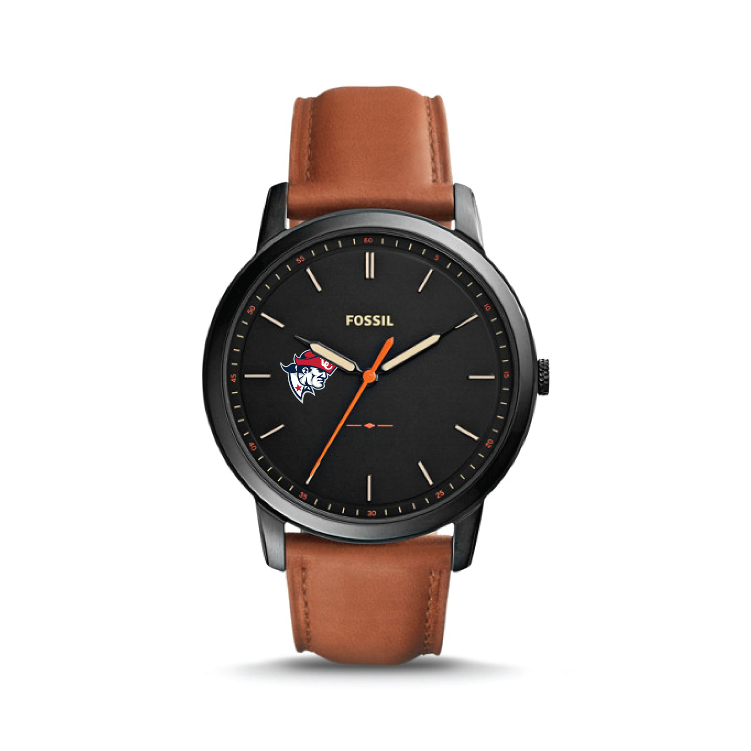 Fossil Black Cumberlands Patriots The Minimalist Slim Light Brown Leather Watch