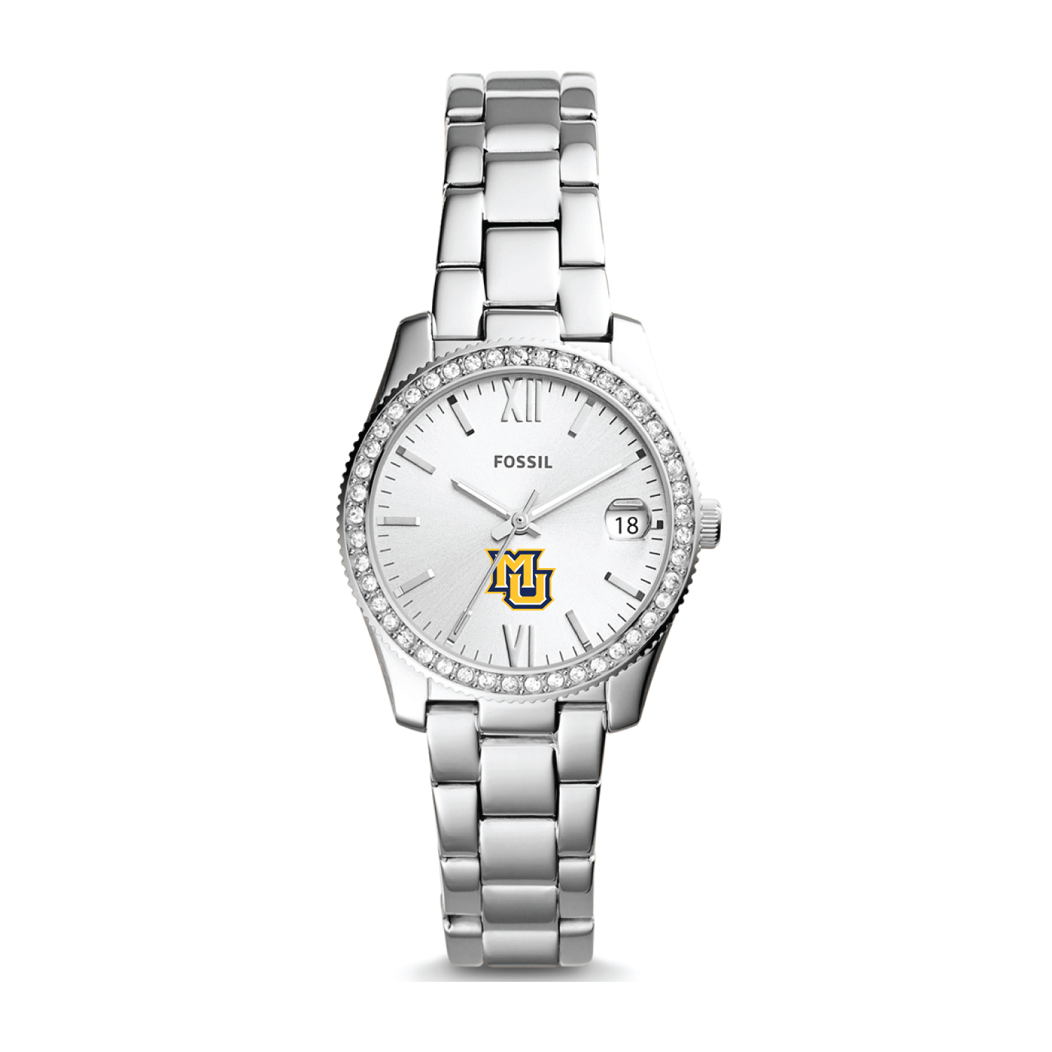Women's Fossil Silver Marquette Golden Eagles Scarlette Mini Three-Hand Date Watch