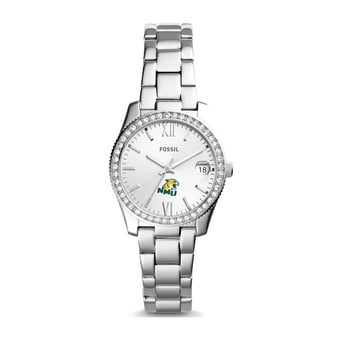 Women's Fossil Silver Northern Michigan Wildcats Scarlette Mini Three-Hand Date Watch