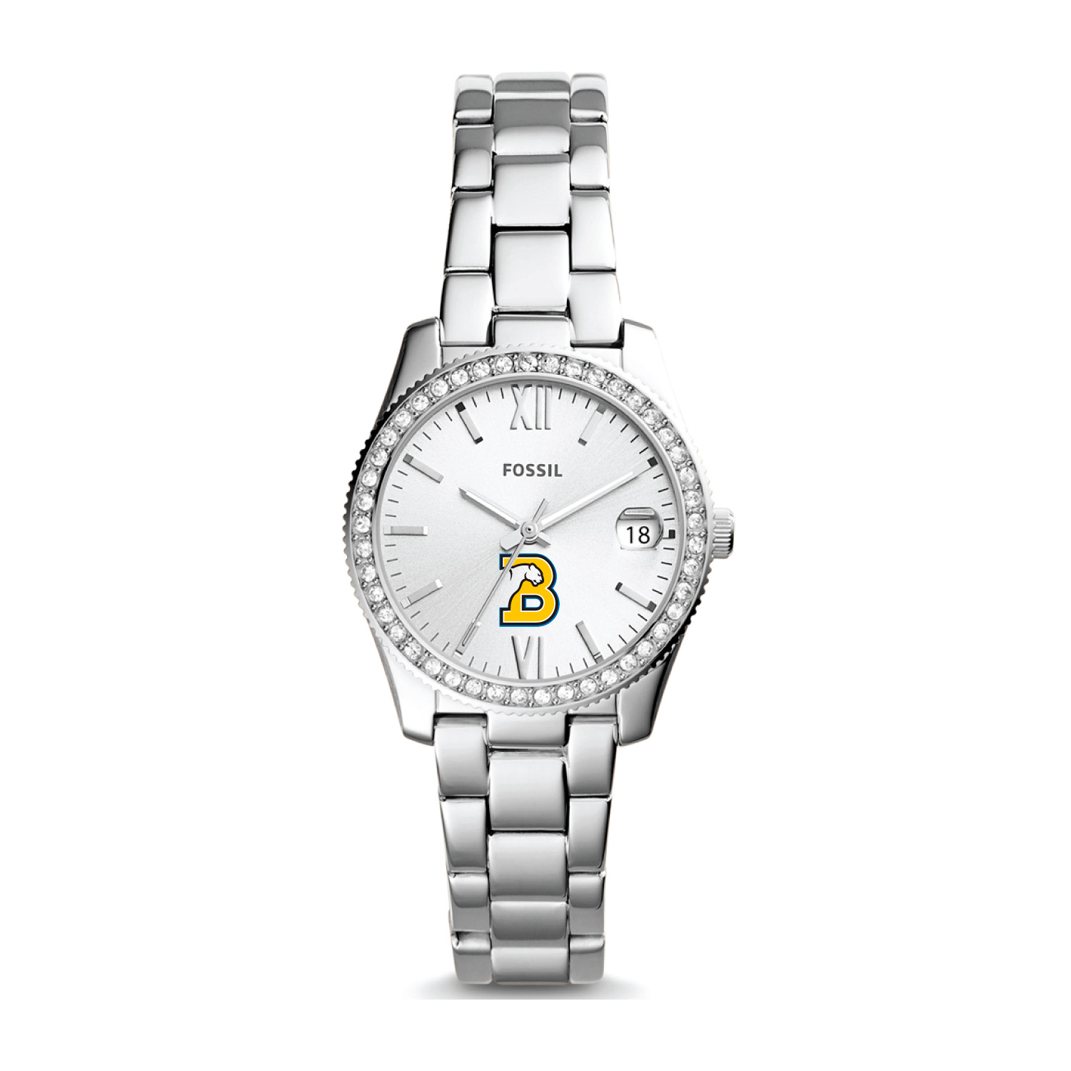 Women's Fossil Silver Birmingham-Southern Panthers Scarlette Mini Three-Hand Date Watch