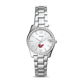 Women's Fossil Silver Keene State Owls Scarlette Mini Three-Hand Date Watch