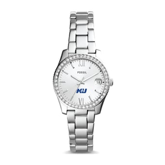 Women's Fossil Silver Marymount Saints Scarlette Mini Three-Hand Date Watch