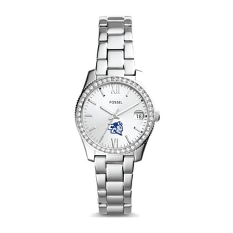 Women's Fossil Silver Central Connecticut State Blue Devils Scarlette Mini Three-Hand Date Watch