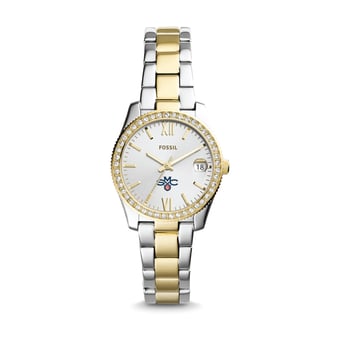 Women's Fossil Silver Saint Mary's Gaels Scarlette Mini Two-Tone Stainless Steel Watch