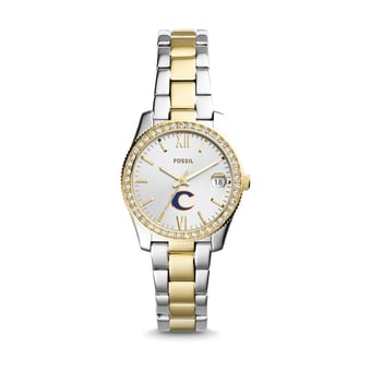Women's Fossil Silver Clayton State Lakers Scarlette Mini Two-Tone Stainless Steel Watch