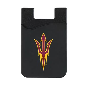 Black Arizona State Sun Devils Top Loading Faux Leather Phone Wallet Sleeve