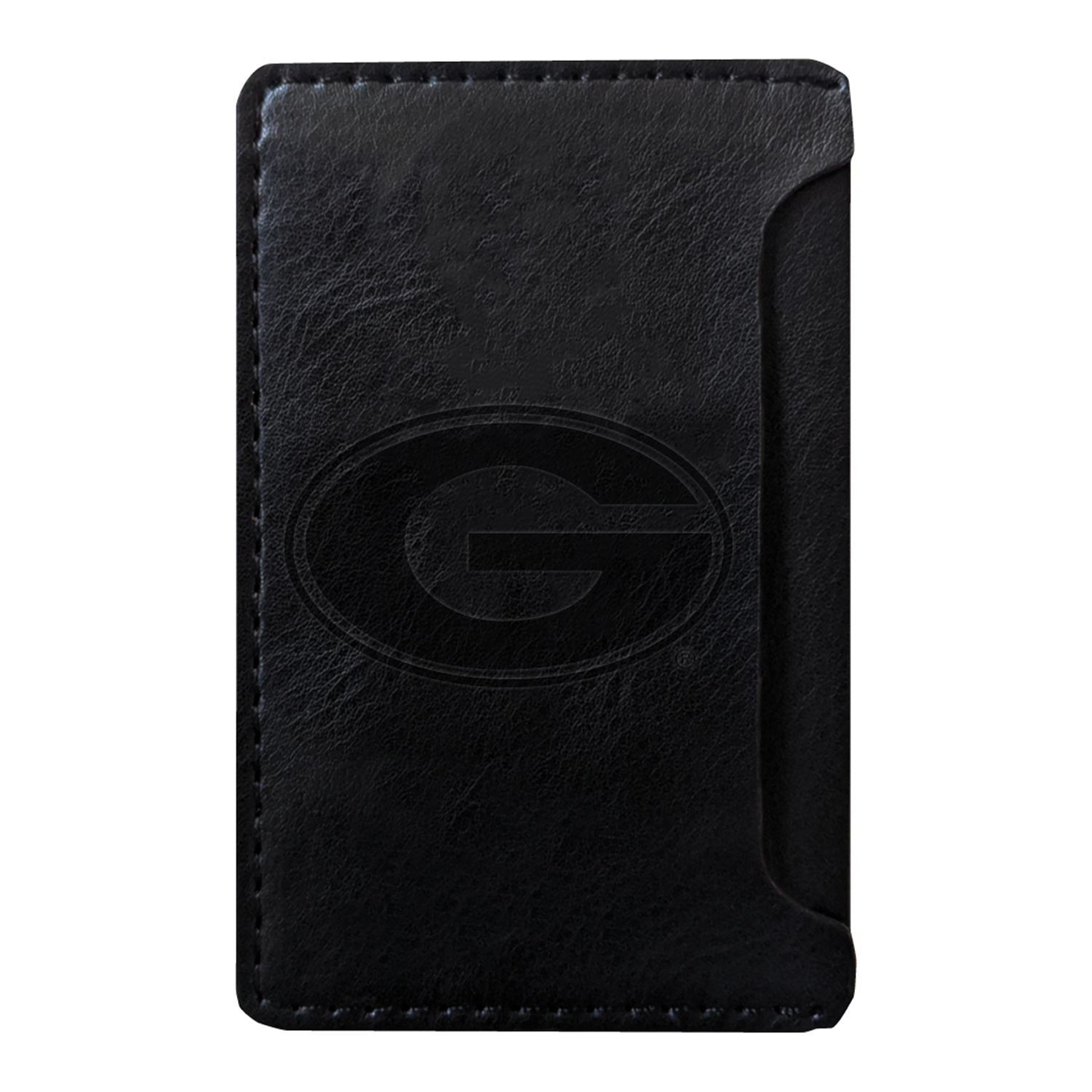 Black Georgia Bulldogs Debossed Faux Leather Phone Wallet Sleeve