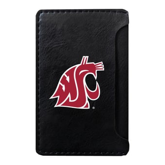 Black Washington State Cougars Faux Leather Phone Wallet Sleeve