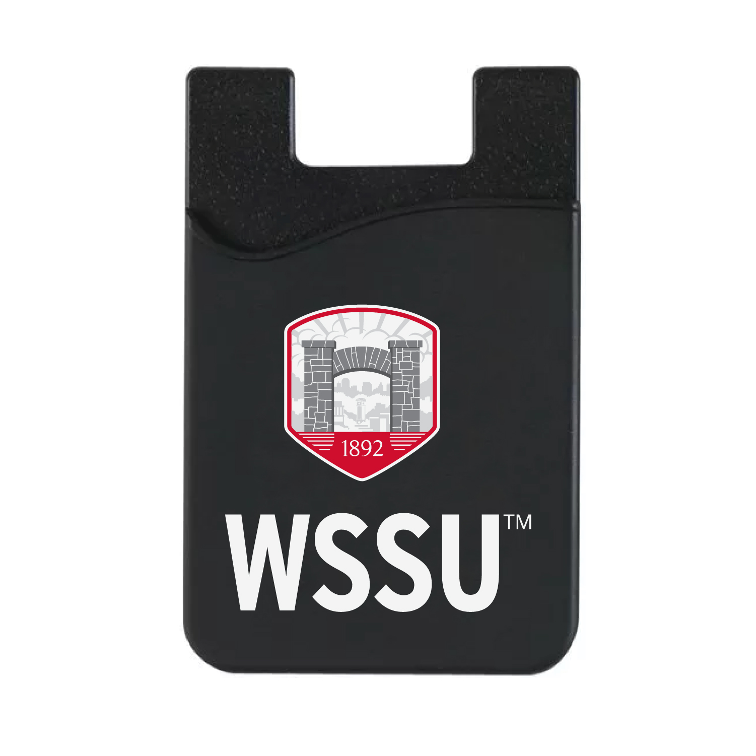 Black Winston-Salem State Rams Top Loading Faux Leather Phone Wallet Sleeve