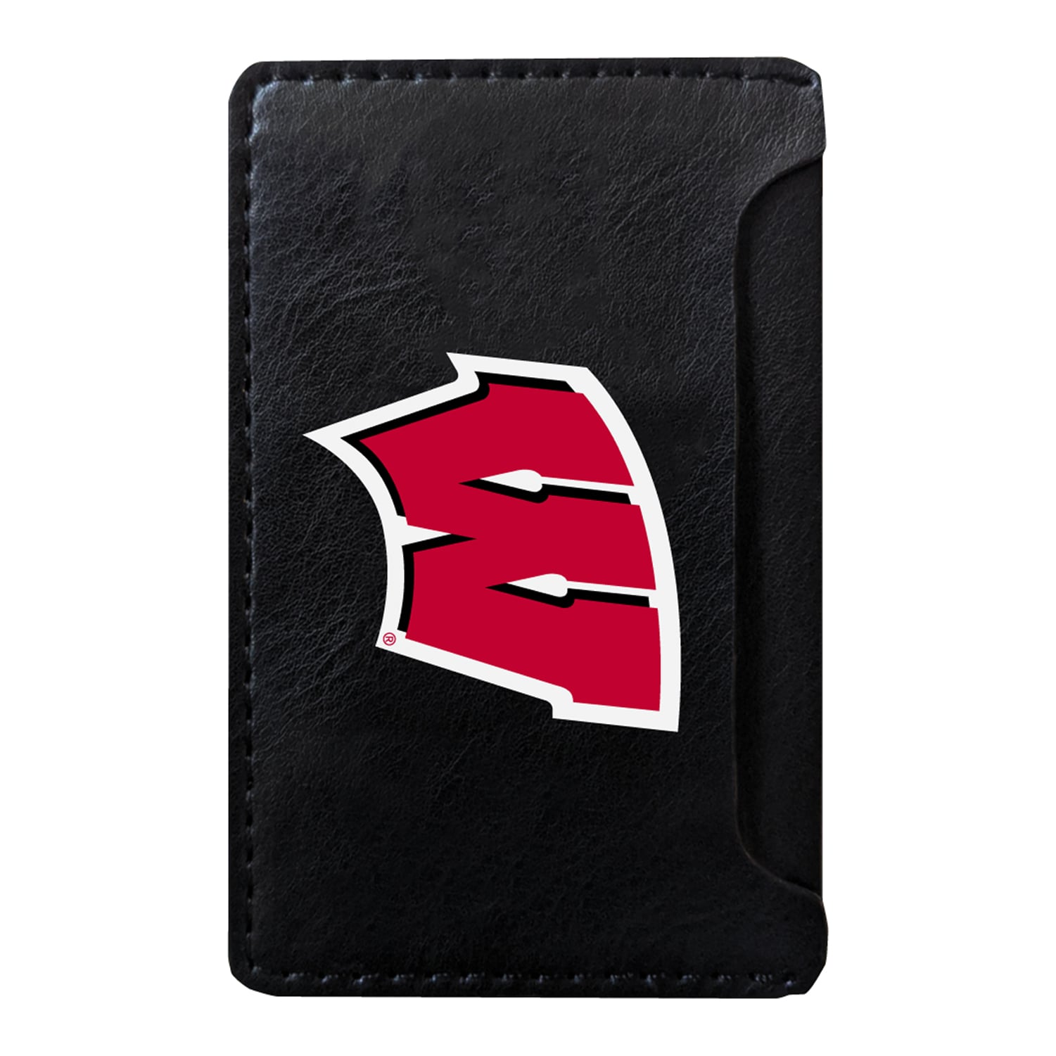 Black Wisconsin Badgers Faux Leather Phone Wallet Sleeve