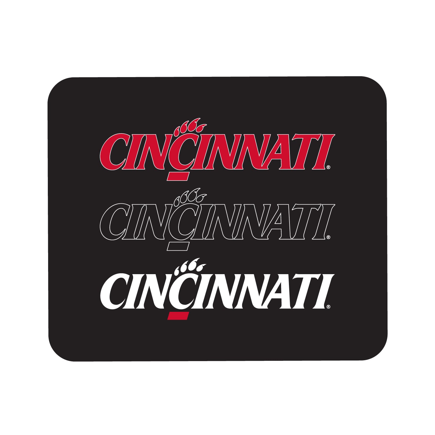 Black Cincinnati Bearcats Wordmark Logo Mouse Pad