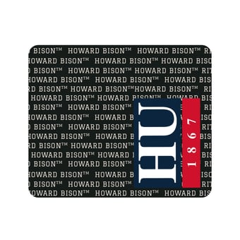 Black Howard Bison Repeat Text Mouse Pad