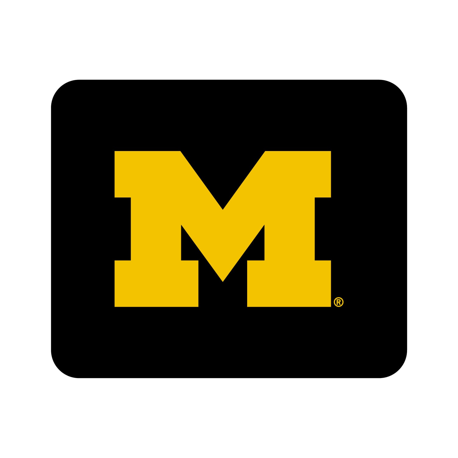 Black Michigan Wolverines Primary Logo Mouse Pad