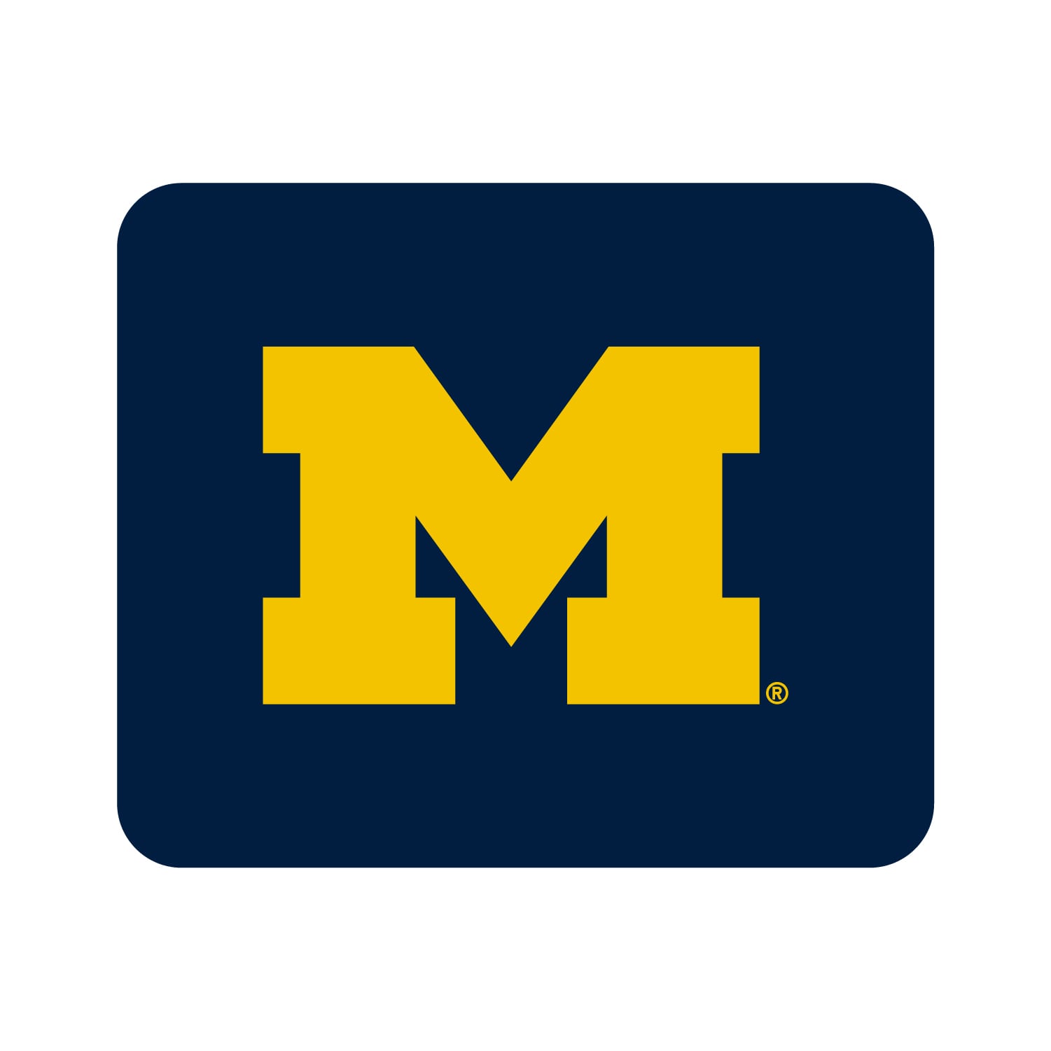Navy Michigan Wolverines Primary Logo Mouse Pad