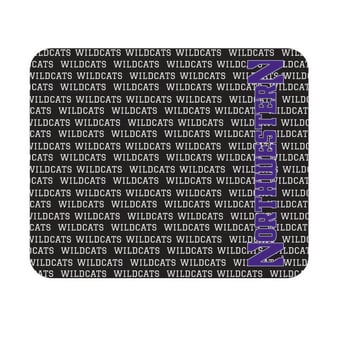 Black Northwestern Wildcats Repeat Text Mouse Pad