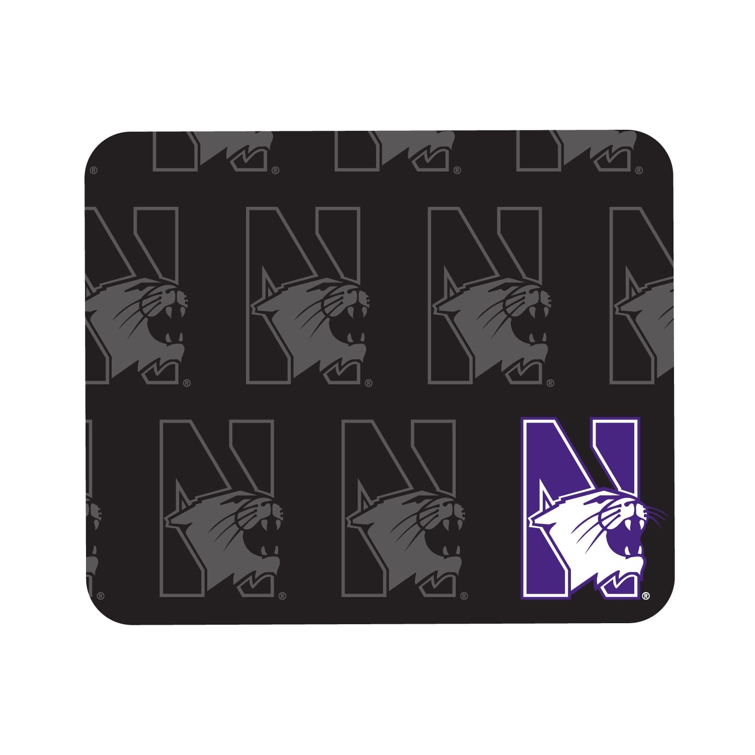 Black Northwestern Wildcats Echo Logo Mouse Pad