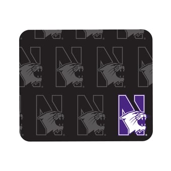 Black Northwestern Wildcats Echo Logo Mouse Pad