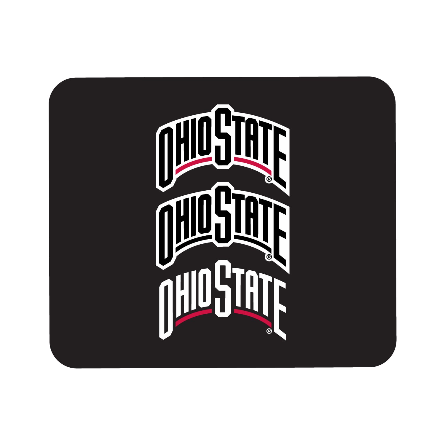 Black Ohio State Buckeyes Wordmark Logo Mouse Pad
